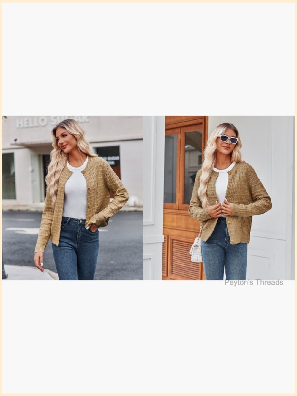 100% Acrylic Chunky Knit Cardigan Sweater Open Front Cropped - Picture 6 of 7